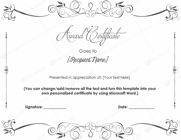 Professional Black And White Gift Certificate Template Free