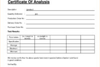 Professional Certificate Of Analysis Template