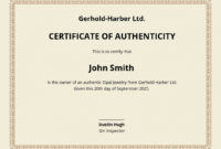 Professional Certificate Of Authenticity Photography Template