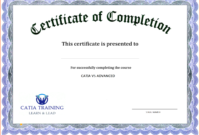 Professional Certificate Of Completion Free Template Word