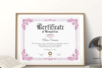 Professional Certificate Of Completion Templates Editable