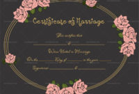 Professional Certificate Of Marriage Template
