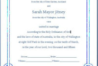 Professional Certificate Of Marriage Template