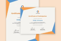 Professional Certificate Of Participation Template Pdf