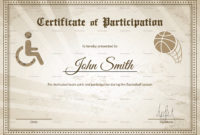 Professional Certificate Of Participation Word Template