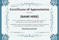Professional Certificate Of Recognition Template Word