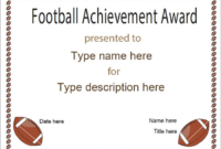 Professional Football Certificate Template