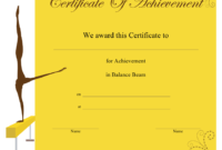 Professional Gymnastics Certificate Template