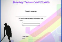 Professional Hockey Certificate Templates