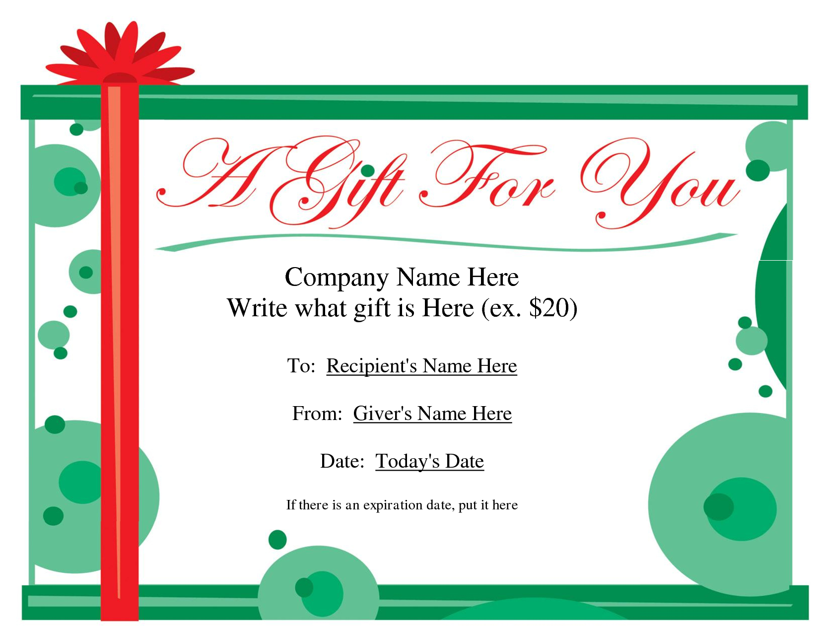 Professional Massage Gift Certificate Template Free Download