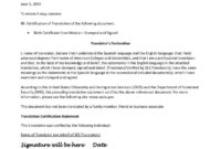 Professional Mexican Marriage Certificate Translation Template