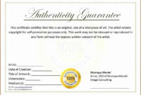 Professional Photography Certificate Of Authenticity Template