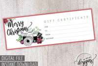 Professional Printable Photography Gift Certificate Template