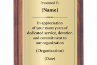 Professional Recognition Of Service Certificate Template