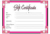 Professional Salon Gift Certificate Template