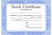 Professional Share Certificate Template Pdf