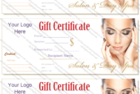 Professional Spa Day Gift Certificate Template
