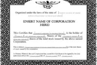 Professional Stock Certificate Template Word