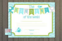 Professional Student Of The Week Certificate Templates