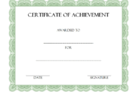 Professional Word Certificate Of Achievement Template