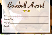 Simple Baseball Award Certificate Template