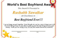 Simple Best Boyfriend Certificate Template