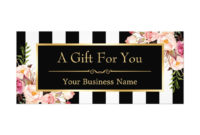 Simple Black And White Gift Certificate Template Free