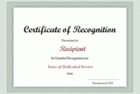 Simple Certificate For Years Of Service Template