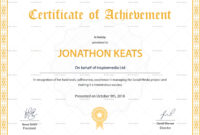 Simple Certificate Of Achievement Template Word
