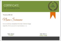 Simple Certificate Of Completion Free Template Word