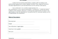Simple Conformity Certificate Template