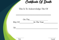 Simple Death Certificate Template