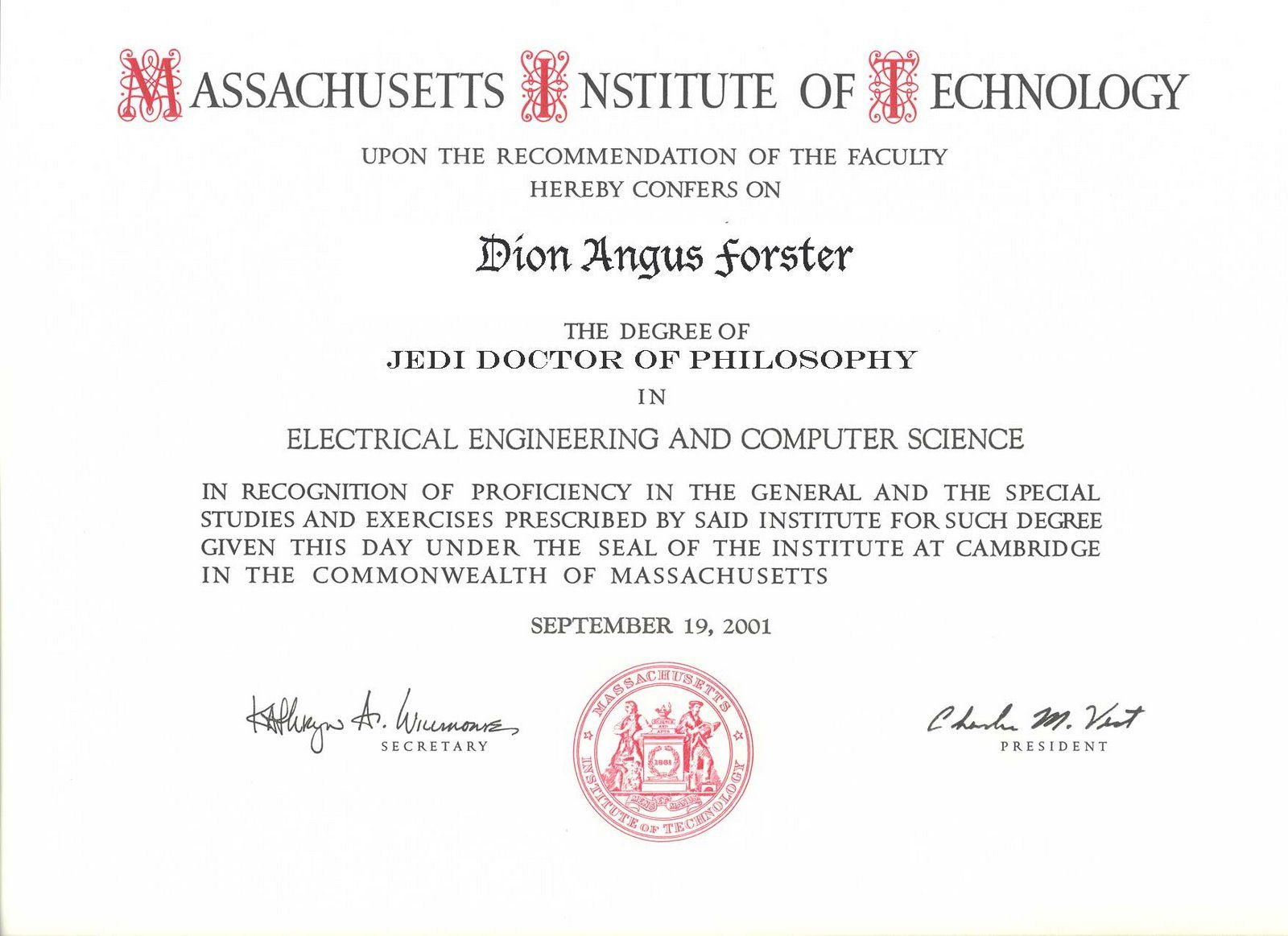 Simple Doctorate Certificate Template