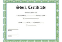 Simple Editable Stock Certificate Template