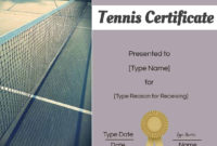 Simple Editable Tennis Certificates