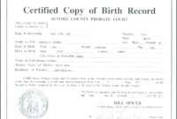 Simple Fake Birth Certificate Template
