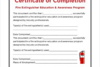 Simple Fire Extinguisher Training Certificate Template