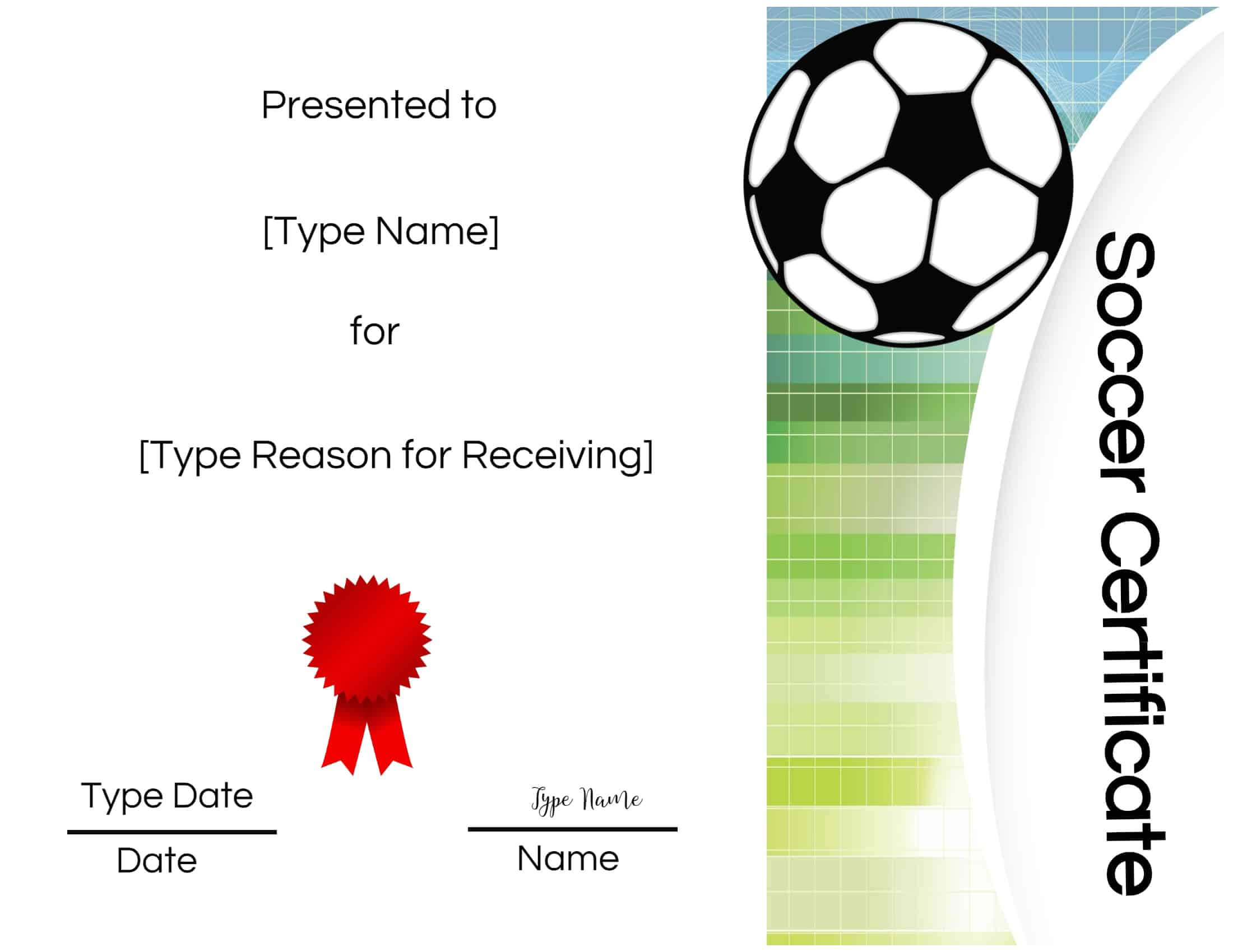 Simple Football Certificate Template