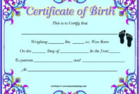 Simple Girl Birth Certificate Template