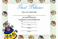 Simple Good Behaviour Certificate Templates