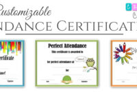 Simple Perfect Attendance Certificate Template Free