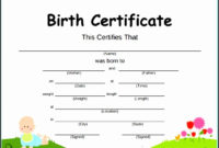 Simple Pet Birth Certificate Template 24 Choices