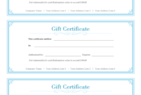 Simple Printable Gift Certificates Templates Free