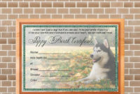 Simple Puppy Birth Certificate Template