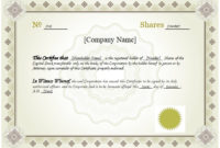 Simple Share Certificate Template Companies House