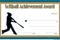 Simple Softball Award Certificate Template