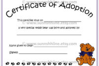 Simple Stuffed Animal Birth Certificate Templates