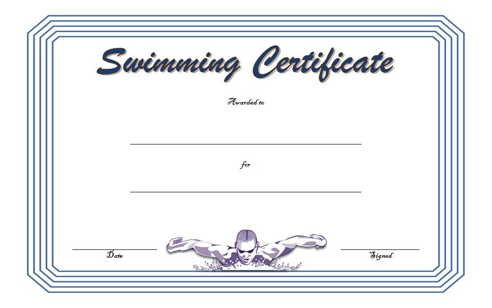 Simple Swimming Award Certificate Template