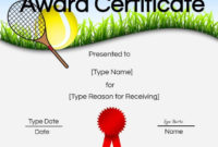Simple Table Tennis Certificate Templates Editable