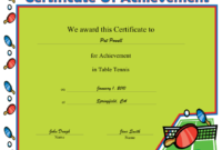 Simple Tennis Achievement Certificate Template